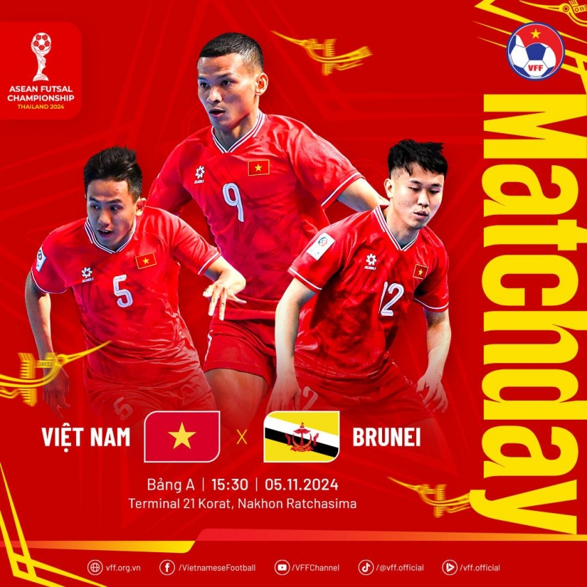 Trực tiếp futsal Việt Nam vs Brunei, 15h30 hôm nay 5/11 552185